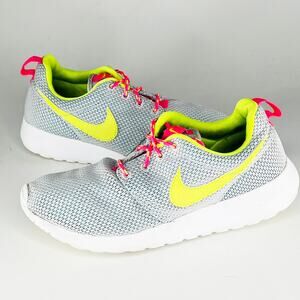 Nike Roshe One Running Sneakers Shoes Grey Yellow Pink Women 8 / Youth 6.5